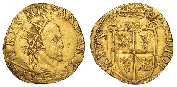 MILANO. FILIPPO II D’ASBURGO, 1556-1598. Doppia 15(??).