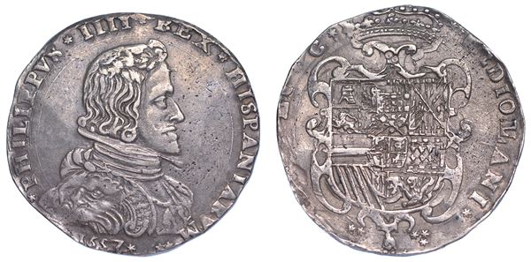 MILANO. FILIPPO IV D’ASBURGO, 1621-1665. Filippo 1657.