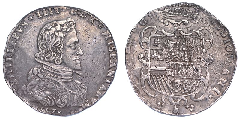 MILANO. FILIPPO IV D’ASBURGO, 1621-1665. Filippo 1657.  - Auction Numismatics - Cambi Casa d'Aste