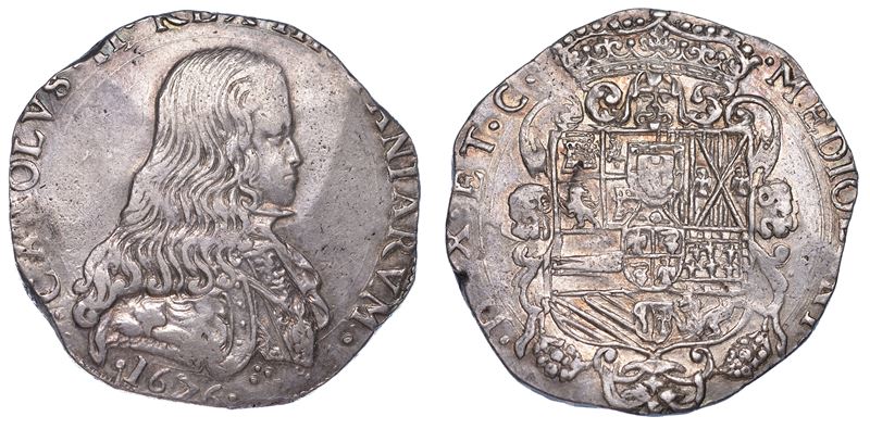 MILANO. CARLO II DI SPAGNA, 1665-1700. Filippo o Carlo 1676.  - Asta Numismatica - Cambi Casa d'Aste