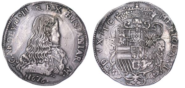 MILANO. CARLO II DI SPAGNA, 1665-1700. Filippo o Carlo 1676.