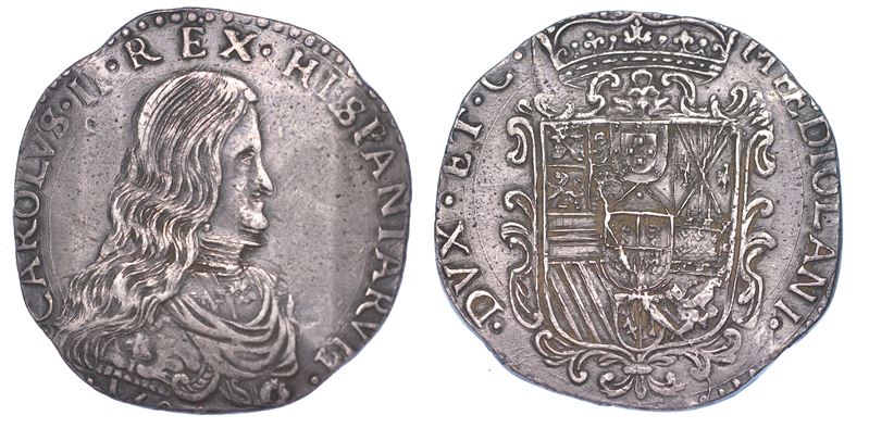MILANO. CARLO II DI SPAGNA, 1665-1700. Filippo o Carlo 16(??).  - Auction Numismatics - Cambi Casa d'Aste