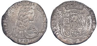 Milano. Filippo V di Spagna, 1700-1706. Filippo 1702.