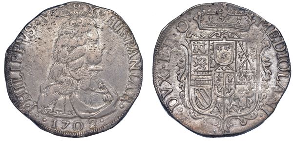 MILANO. FILIPPO V DI SPAGNA, 1700-1706. Filippo 1702.
