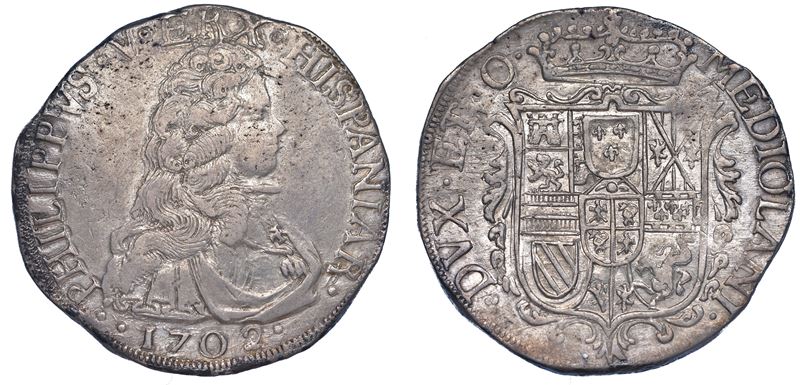 MILANO. FILIPPO V DI SPAGNA, 1700-1706. Filippo 1702.  - Auction Numismatics - Cambi Casa d'Aste