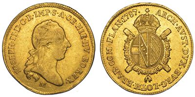 Milano. Giuseppe II D'asburgo-lorena, 1780-1790. Mezzo Sovrano 1787.