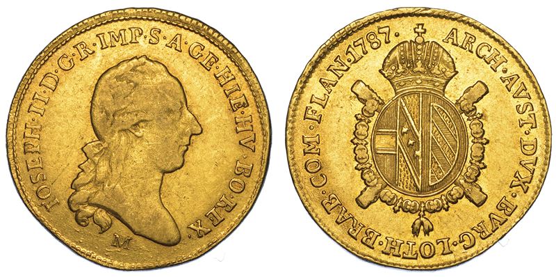 MILANO. GIUSEPPE II D'ASBURGO-LORENA, 1780-1790. Mezzo Sovrano 1787.  - Auction Numismatics - Cambi Casa d'Aste