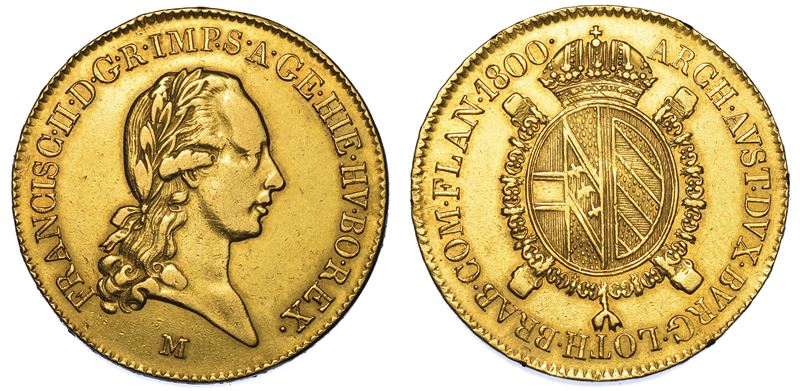 MILANO. RESTAURAZIONE ASBURGICA DEGLI AUSTRO-RUSSI. FRANCESCO II D’ASBURGO-LORENA, 1799-1800. Sovrano 1800.  - Asta Numismatica - Cambi Casa d'Aste