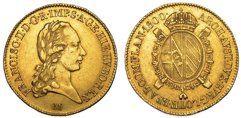 MILANO. RESTAURAZIONE ASBURGICA DEGLI AUSTRO-RUSSI. FRANCESCO II D’ASBURGO-LORENA, 1799-1800. Sovrano 1800.  - Auction Numismatics - Cambi Casa d'Aste
