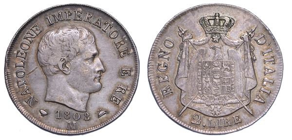 MILANO. NAPOLEONE I, 1805-1814. 2 Lire 1808.