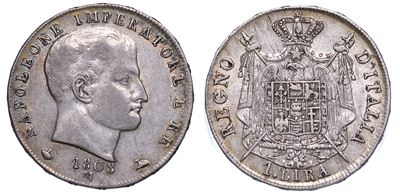 Milano. Napoleone I, 1805-1814. Lira 1808.
