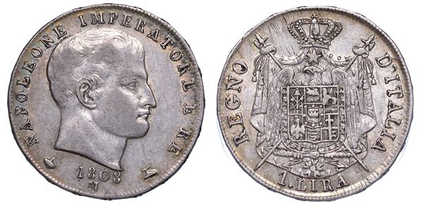 MILANO. NAPOLEONE I, 1805-1814. Lira 1808.