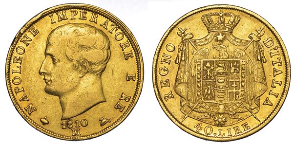 MILANO. NAPOLEONE I, 1805-1814. 40 Lire 1810.