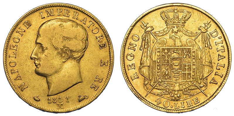 MILANO. NAPOLEONE I, 1805-1814. 40 Lire 1811.  - Auction Numismatics - Cambi Casa d'Aste