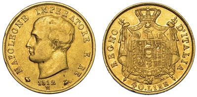 Milano. Napoleone I, 1805-1814. 40 Lire 1812.