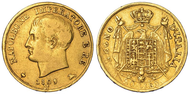 MILANO. NAPOLEONE I, 1805-1814. 20 lire 1809.  - Auction Numismatics - Cambi Casa d'Aste