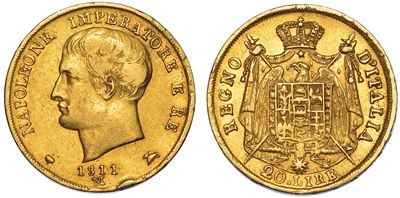 Milano. Napoleone I, 1805-1814. 20 Lire 1811.