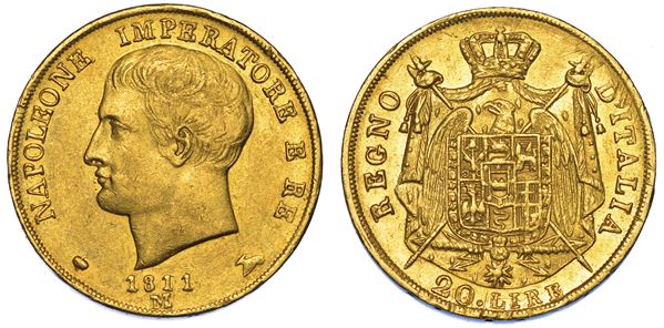 MILANO. NAPOLEONE I, 1805-1814. 20 lire 1811.