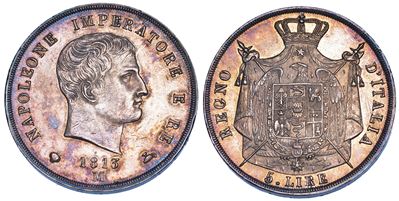 Milano. Napoleone I, 1805-1814. 5 Lire 1813.