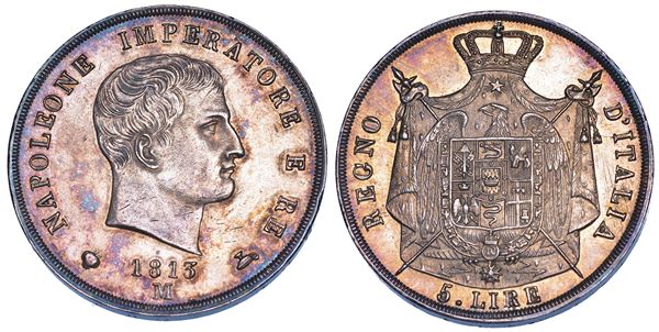 MILANO. NAPOLEONE I, 1805-1814. 5 Lire 1813.