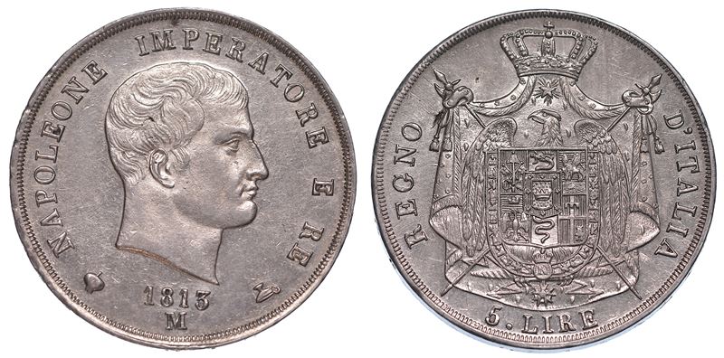 MILANO. NAPOLEONE I, 1805-1814. 5 Lire 1813.  - Auction Numismatics - Cambi Casa d'Aste