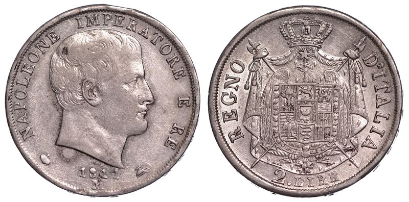 MILANO. NAPOLEONE I, 1805-1814. 2 Lire 1811.  - Auction Numismatics - Cambi Casa d'Aste