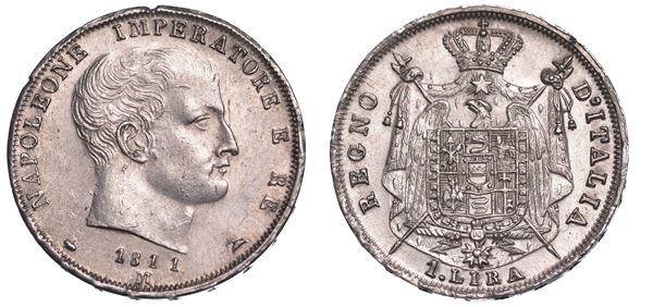 MILANO. NAPOLEONE I, 1805-1814. Lira 1811.