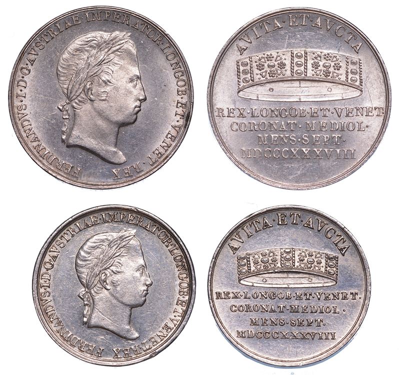 MILANO. FERDINANDO I D'ASBURGO-LORENA, 1835-1848. Lotto di due monete.  - Auction Numismatics - Cambi Casa d'Aste