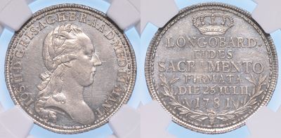 Milano. Giuseppe II D'asburgo-lorena, 1780-1790. Lira del Giuramento 1781.