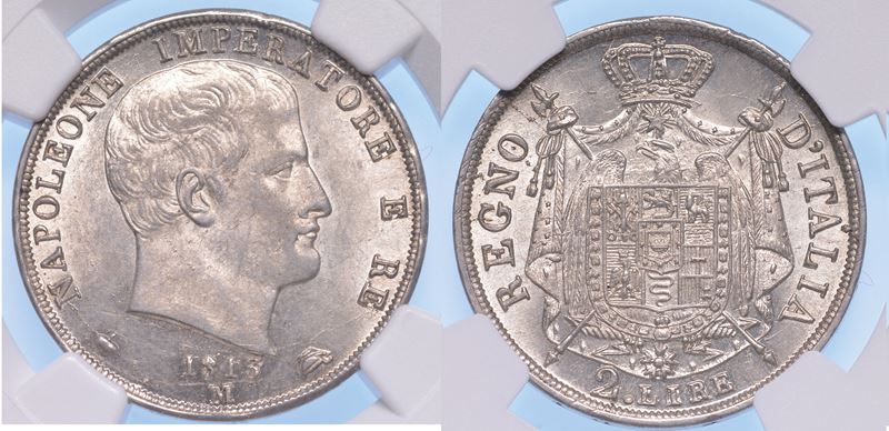 MILANO. NAPOLEONE I RE D'ITALIA, 1805-1814. 2 Lire 1813.  - Auction Numismatics - Cambi Casa d'Aste
