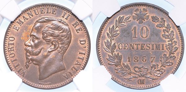 REGNO D’ITALIA. VITTORIO EMANUELE II DI SAVOIA, 1861-1878. 10 Centesimi 1867. Parigi.