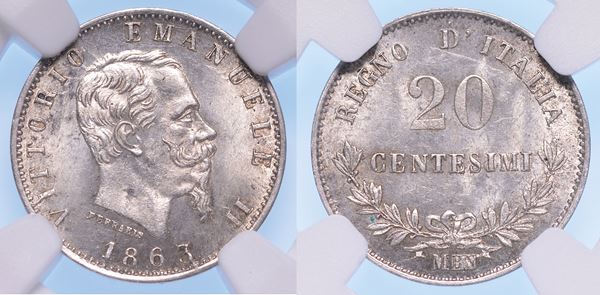 MILANO. VITTORIO EMANUELE II DI SAVOIA, 1861-1878 (RE D’ITALIA). 20 Centesimi 1863.