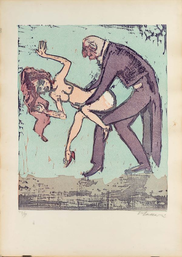 Mino Maccari - Vecchio assale fanciulla