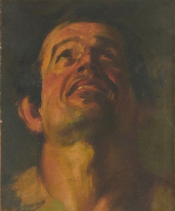 Busto d’uomo che guarda in alto