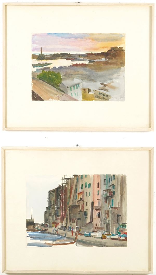 Due vedute di Genova