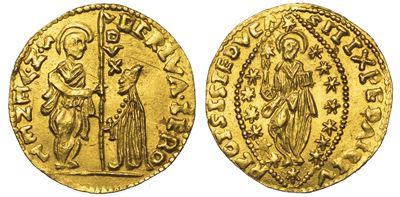 Zecca Incerta. Imitazione per il Mercato Occidentale dello Zecchino di Bertucci Valier, 1656-1658...