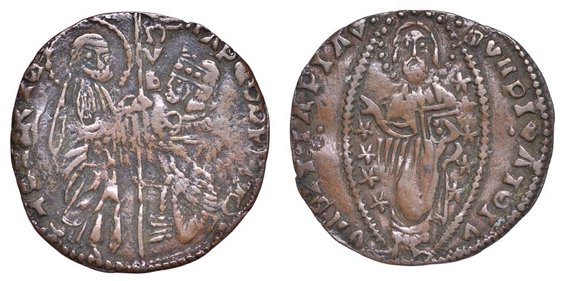 ZECCA INCERTA (LOMBARDIA?). Falsificazione in rame del mezzo ducato veneziano.  - Asta Numismatica - Cambi Casa d'Aste