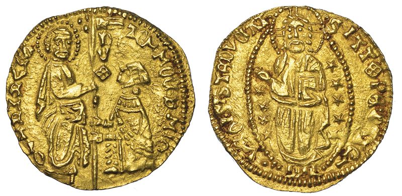 CHIOS. DOMINAZIONE GENOVESE (LA MAONA). DOGI ANONIMI, 1347-1415. Imitazione orientale del ducato veneziano di Tommaso Mocenigo, 1414-1423.  - Auction Numismatics - Cambi Casa d'Aste