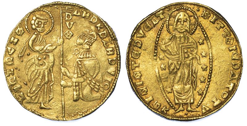 CHIARENZA. ROBERTO D'ANGIÒ PRINCIPE DI ACAIA, 1346-1364. Imitazione orientale del ducato veneziano di Andrea Dandolo, 1343-1354.  - Auction Numismatics - Cambi Casa d'Aste
