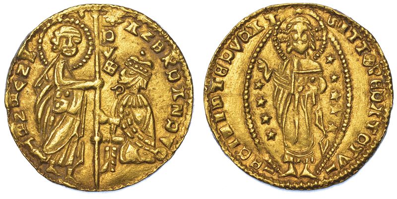 CHIARENZA. ROBERTO D'ANGIÒ PRINCIPE DI ACAIA, 1346-1364. Imitazione orientale del ducato veneziano di Andrea Dandolo, 1343-1354.  - Auction Numismatics - Cambi Casa d'Aste