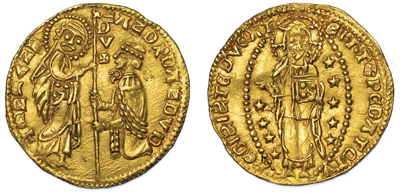 CHIARENZA. ROBERTO D'ANGIÒ PRINCIPE DI ACAIA, 1346-1364. Imitazione orientale del ducato veneziano di Andrea Dandolo, 1343-1354.  - Asta Numismatica - Cambi Casa d'Aste