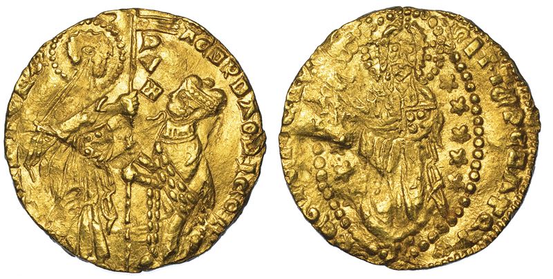 CHIARENZA. ROBERTO D'ANGIÒ PRINCIPE DI ACAIA, 1346-1364. Imitazione orientale del ducato veneziano di Andrea Dandolo, 1343-1354.  - Auction Numismatics - Cambi Casa d'Aste