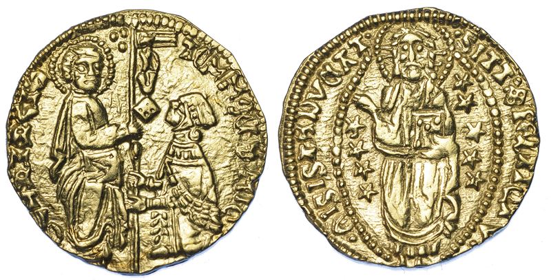 CHIOS. DOMINAZIONE GENOVESE (LA MAONA). DOGI ANONIMI, 1347-1415. Imitazione orientale del ducato veneziano di Tommaso Mocenigo, 1414-1423.  - Auction Numismatics - Cambi Casa d'Aste