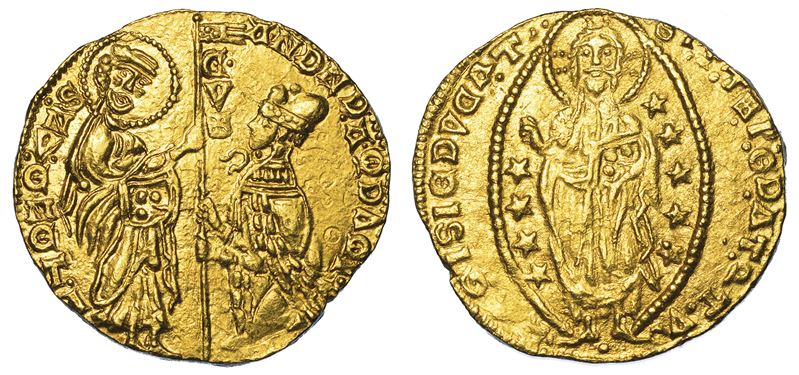 CHIARENZA. ROBERTO D'ANGIÒ PRINCIPE DI ACAIA, 1346-1364. Imitazione orientale del ducato veneziano di Andrea Dandolo, 1343-1354.  - Auction Numismatics - Cambi Casa d'Aste