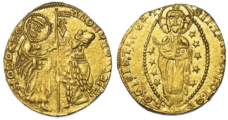 CHIARENZA. ROBERTO D'ANGIÒ PRINCIPE DI ACAIA, 1346-1364. Imitazione orientale del ducato veneziano di Andrea Dandolo, 1343-1354.  - Asta Numismatica - Cambi Casa d'Aste