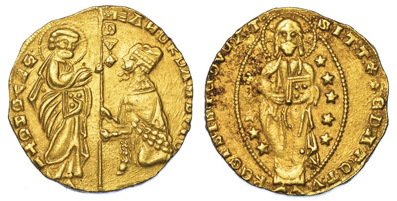 CHIARENZA. ROBERTO D'ANGIÒ PRINCIPE DI ACAIA, 1346-1364. Imitazione orientale del ducato veneziano di Andrea Dandolo, 1343-1354.  - Auction Numismatics - Cambi Casa d'Aste