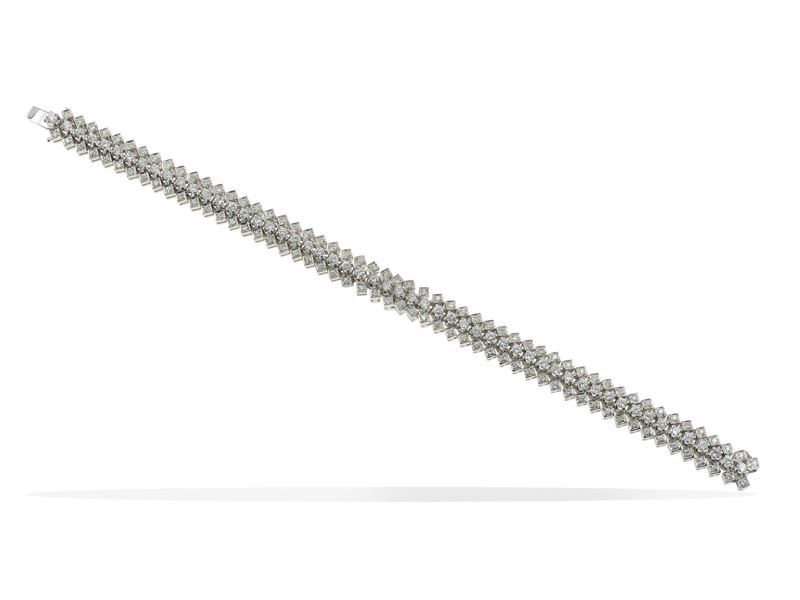 Bracciale con diamanti taglio brillante ct 4.00 circa  - Asta Fine Jewels - Cambi Casa d'Aste