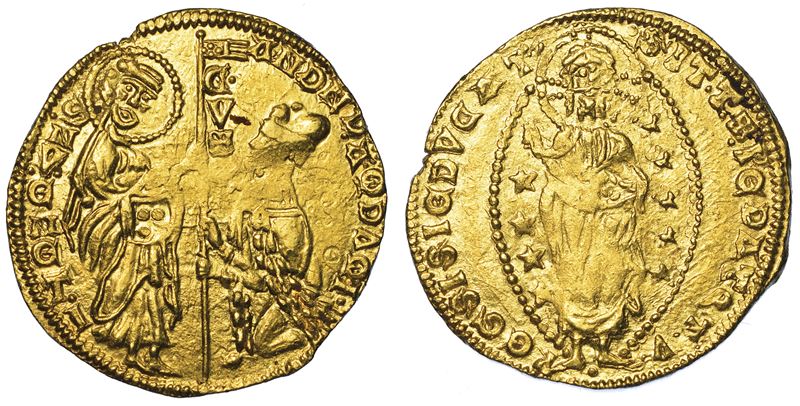 CHIARENZA. ROBERTO D'ANGIÒ PRINCIPE DI ACAIA, 1346-1364. Imitazione orientale del ducato veneziano di Andrea Dandolo, 1343-1354.  - Auction Numismatics - Cambi Casa d'Aste