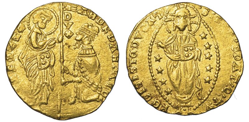 CHIARENZA. ROBERTO D'ANGIÒ PRINCIPE DI ACAIA, 1346-1364. Imitazione orientale del ducato veneziano di Andrea Dandolo, 1343-1354.  - Auction Numismatics - Cambi Casa d'Aste