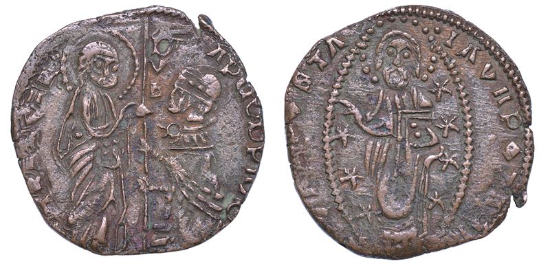ZECCA INCERTA (LOMBARDIA?) Falsificazione in rame del ducato veneziano, XIV-XV sec.  - Asta Numismatica - Cambi Casa d'Aste